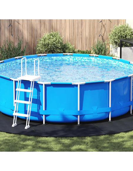 Telo per Fondo Piscina Nero Ø 500 cm Tessuto Non Tessuto