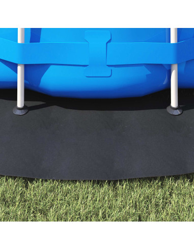 Telo per Fondo Piscina Nero Ø 366 cm Tessuto Non Tessuto