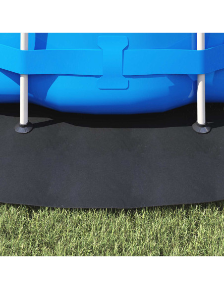 Telo per Fondo Piscina Nero Ø 366 cm Tessuto Non Tessuto