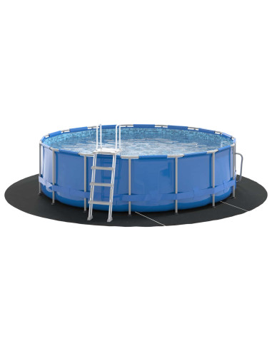 Telo per Fondo Piscina Nero Ø 396 cm Tessuto Non Tessuto