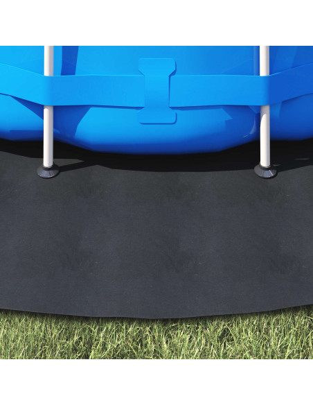 Telo per Fondo Piscina Nero Ø 396 cm Tessuto Non Tessuto