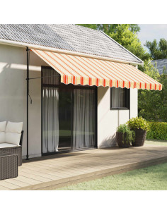 Tessuto Ricambio per Mantovana Tenda Righe Giallo Arancione 4 m