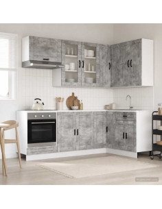 Unità Cucina PORTO 8 pcs Grigio Cemento Legno ingegnerizzato