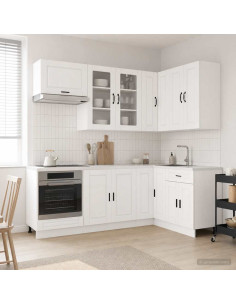 Unità Cucina PORTO 8 pcs Bianco Lucido Legno ingegnerizzato