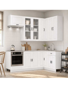 Unità Cucina PORTO 8 pcs Bianco Legno ingegnerizzato