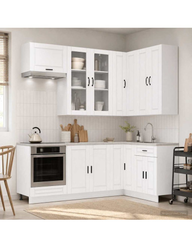 Unità Cucina PORTO 8 pcs Bianco Legno ingegnerizzato