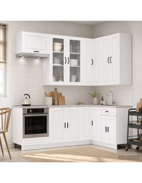 Unità Cucina PORTO 8 pcs Bianco Legno ingegnerizzato