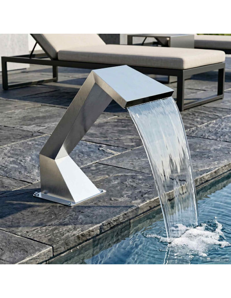 Cascata per piscina con LED RGB Acciaio Inox 63,5 x 29 x 51 cm