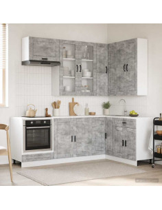 Unità Cucina PORTO 8 pcs Grigio Cemento Legno ingegnerizzato