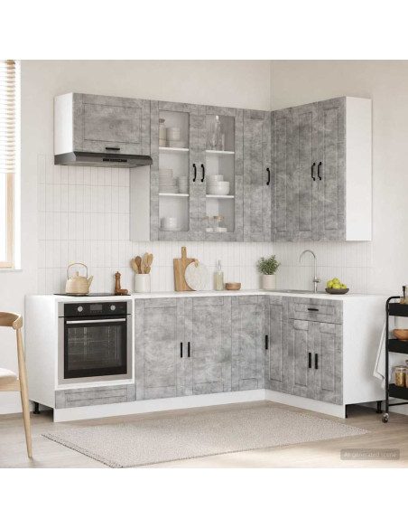 Unità Cucina PORTO 8 pcs Grigio Cemento Legno ingegnerizzato