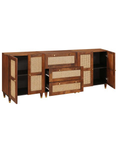 Set di Credenze 3 pcs Marrone 180 x 33 x 75 cm