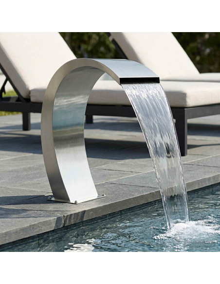 Fontana da Piscina Argento 60 x 30 x 70 cm Acciaio Inox