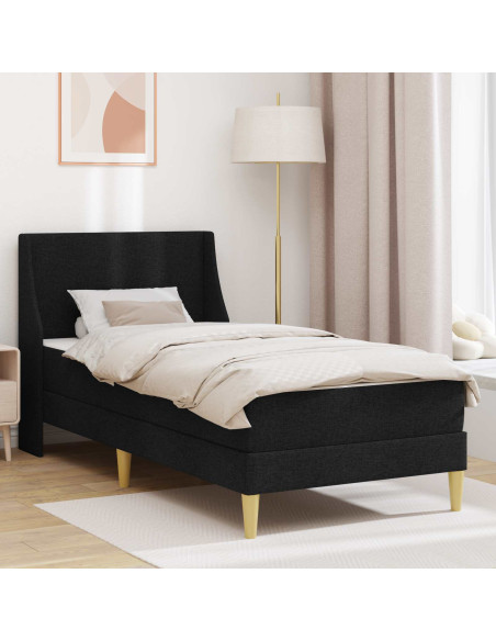 Struttura letto con materasso Nero 90 x 190 cm Tessuto