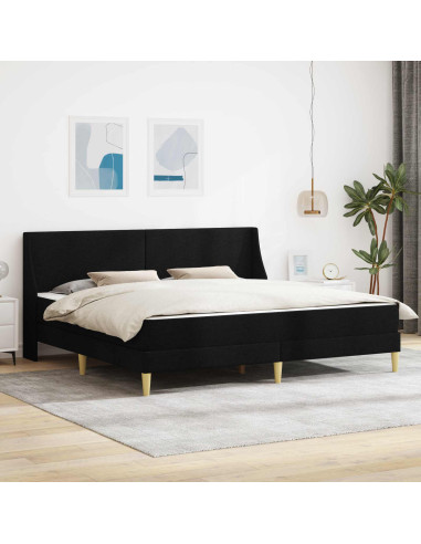 Struttura letto con materasso Nero 180 x 200 cm Tessuto