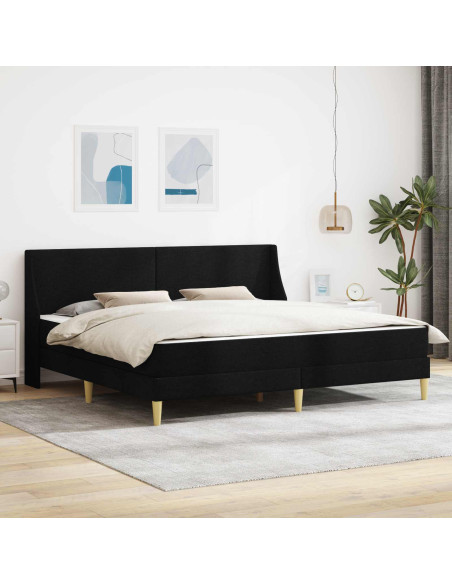 Struttura letto con materasso Nero 180 x 200 cm Tessuto