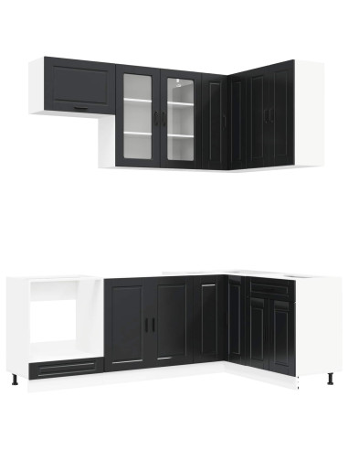 Unità Cucina PORTO 8 pcs Nero Legno ingegnerizzato