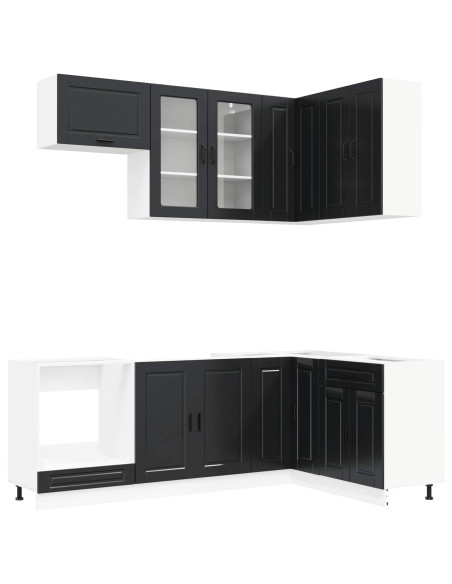 Unità Cucina PORTO 8 pcs Nero Legno ingegnerizzato