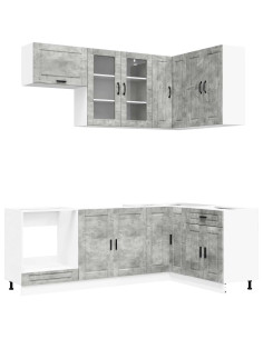 Unità Cucina PORTO 8 pcs Grigio Cemento Legno ingegnerizzato 2