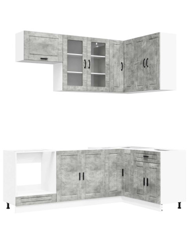 Unità Cucina PORTO 8 pcs Grigio Cemento Legno ingegnerizzato