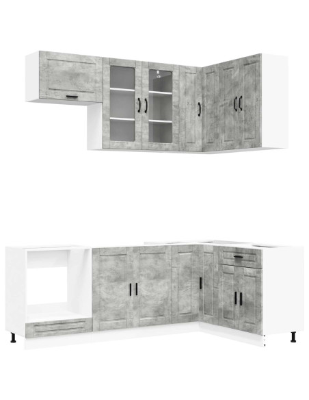 Unità Cucina PORTO 8 pcs Grigio Cemento Legno ingegnerizzato