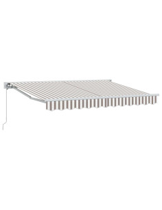 Tenda retrattile manuale Grigio chiaro e bianco 4 × 3 m