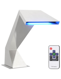Cascata per piscina con LED RGB Acciaio Inox 63,5 x 29 x 51 cm 2