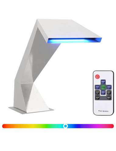 Cascata per piscina con LED RGB Acciaio Inox 63,5 x 29 x 51 cm