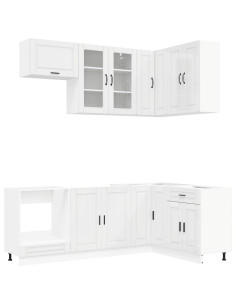 Unità Cucina PORTO 8 pcs Bianco Lucido Legno ingegnerizzato 2
