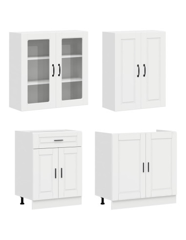 Unità Cucina PORTO 8 pcs Bianco Lucido Legno ingegnerizzato