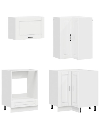 Unità Cucina PORTO 8 pcs Bianco Lucido Legno ingegnerizzato