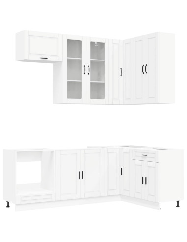 Unità Cucina PORTO 8 pcs Bianco Legno ingegnerizzato