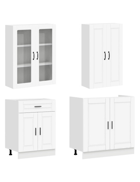 Unità Cucina PORTO 8 pcs Bianco Legno ingegnerizzato