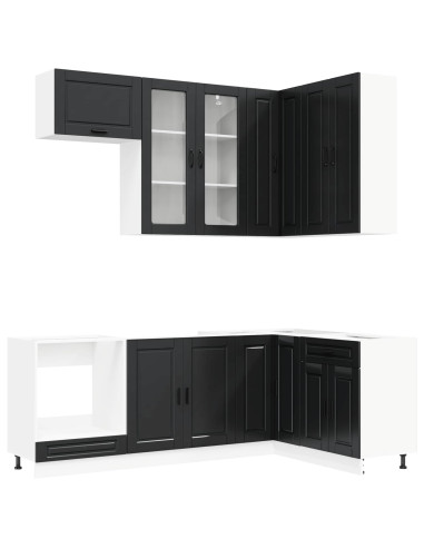 Unità Cucina PORTO 8 pcs Nero Legno ingegnerizzato