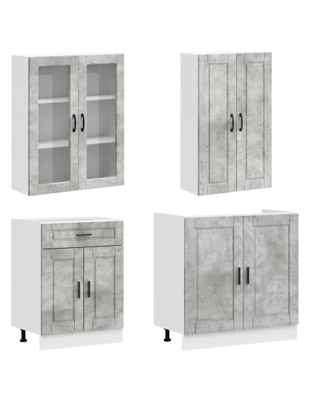 Unità Cucina PORTO 8 pcs Grigio Cemento Legno ingegnerizzato