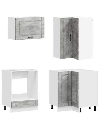 Unità Cucina PORTO 8 pcs Grigio Cemento Legno ingegnerizzato