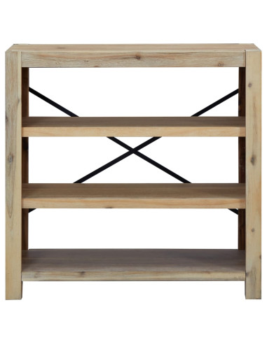 Libreria a 3 Ripiani 80x30x80 cm in Legno Massello di Acacia