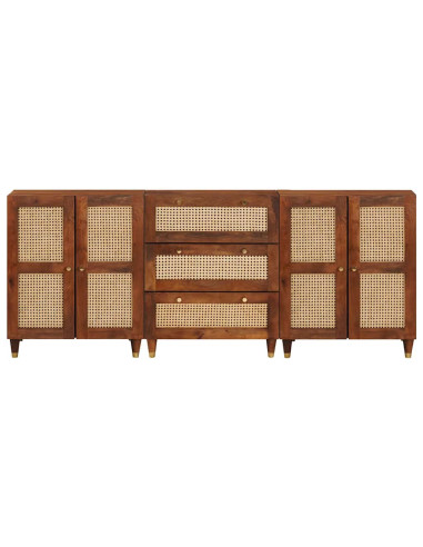 Set di Credenze 3 pcs Marrone 180 x 33 x 75 cm