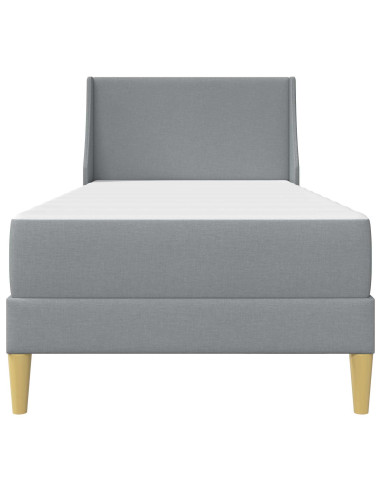 Struttura letto con materasso Grigio chiaro 90 x 190 cm Tessuto