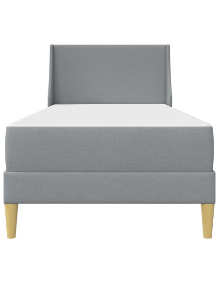 Struttura letto con materasso Grigio chiaro 90 x 190 cm Tessuto