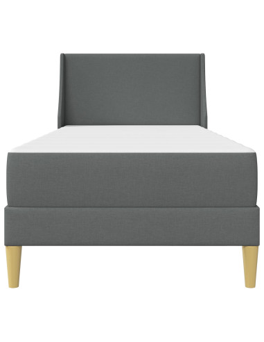 Struttura letto con materasso Grigio scuro 90 x 190 cm Tessuto