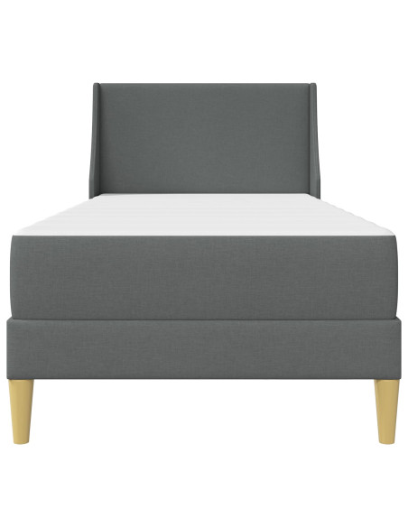 Struttura letto con materasso Grigio scuro 90 x 190 cm Tessuto