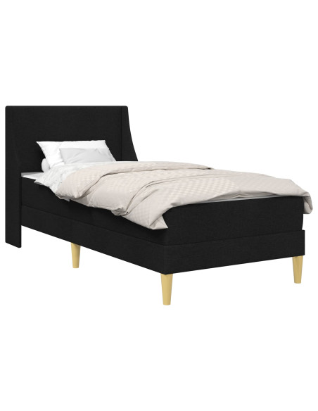 Struttura letto con materasso Nero 90 x 190 cm Tessuto