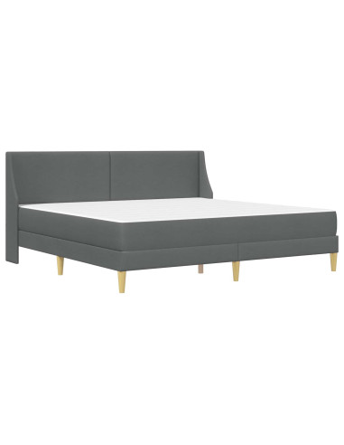 Struttura letto con materasso Grigio scuro 180 x 200 cm Tessuto