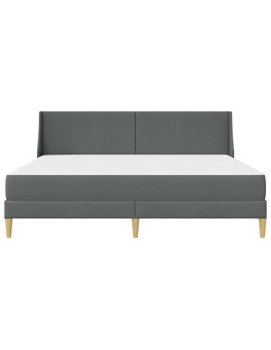 Struttura letto con materasso Grigio scuro 180 x 200 cm Tessuto