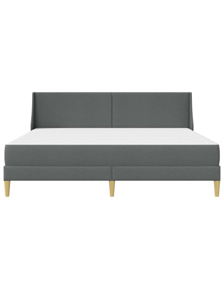 Struttura letto con materasso Grigio scuro 180 x 200 cm Tessuto