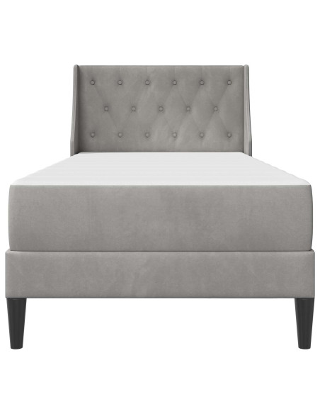 Struttura letto con materasso Grigio chiaro 90 x 190 cm Velluto