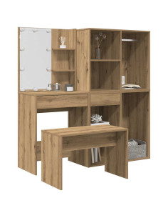 Set Toeletta con LED Rovere Artigianale in Legno Multistrato