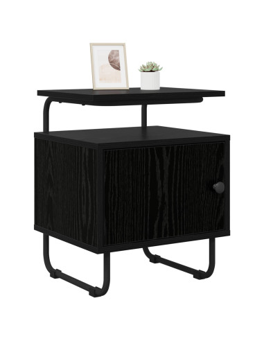 Armadio da Notte 2 pz Rovere Nero Legno ingegnerizzato