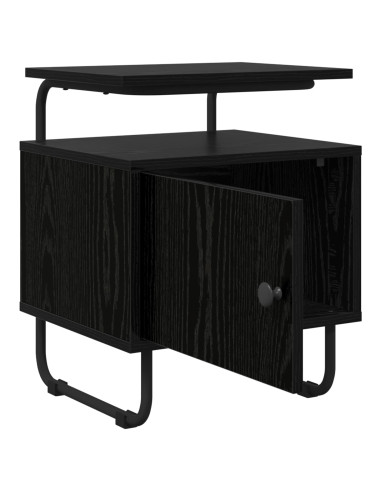 Armadio da Notte 2 pz Rovere Nero Legno ingegnerizzato