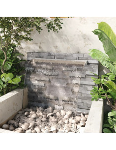 Fontana a Cascata per Piscina Rettangolare Acciaio Inox 110 cm